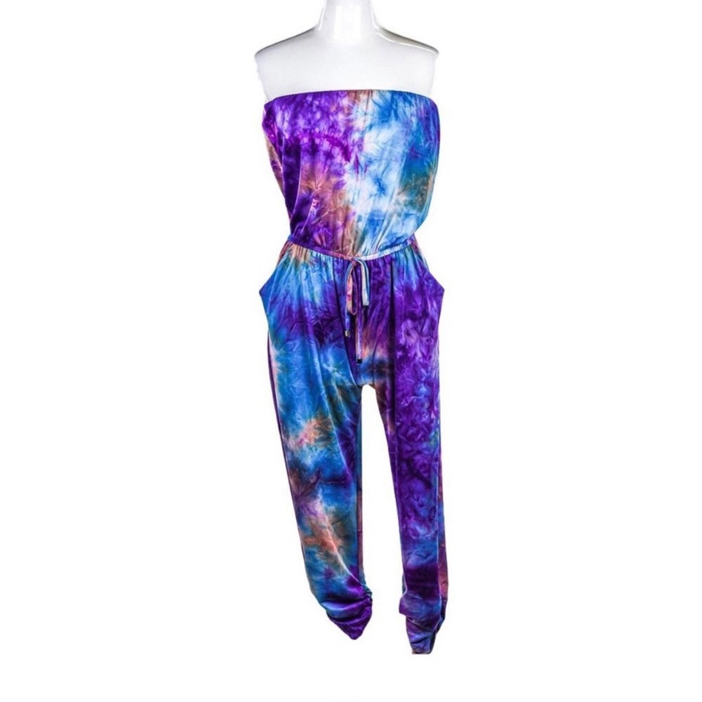 Ariella multicolor jumpsuit with tags.